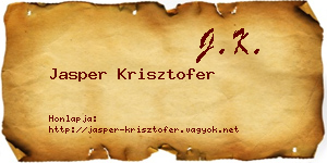 Jasper Krisztofer névjegykártya